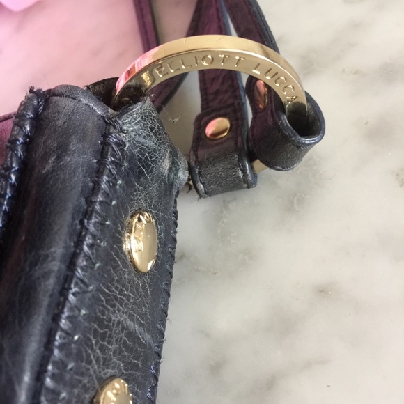 Distressed Genuine Leather Elliot Lucca Blue Bag - Picture 4 of 8